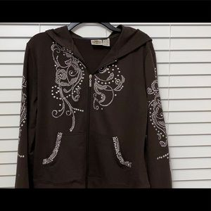 Rod’s zip up studded hoodie.